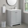 MUEBLE PARA BAÑO A PISO GLACIER BAY 24" GRIS PERLA EN TERMOFORMADO CON LAVABO BLANCO