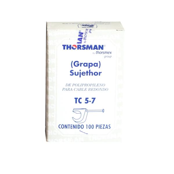 GRAPA PARA SUJETAR CABLES DE POLIPROPILENO CON CLAVO MODELO 5/7 NATURAL 100 PIEZAS