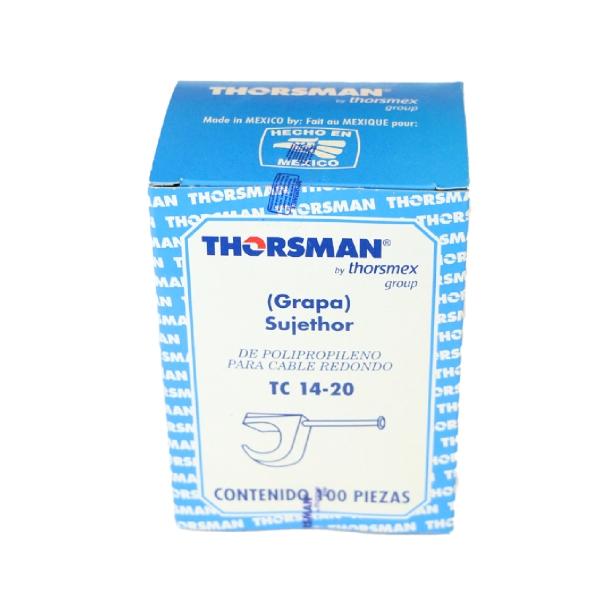GRAPA PARA SUJETAR CABLES DE POLIPROPILENO CON CLAVO 14/20 NATURAL 100 PIEZAS
