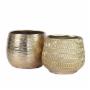 SET DE 2 PIEZAS CERAMICAS: BASE MARTINI BRONCE 15 X 15 X 13 CM Y BASE MATISSE DORADA 15 X 15 X 12.5 CM