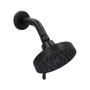 REGADERA CEBOLLA FIJA REDONDA POM ABS NEGRO MATE 3 FUNCIONES CON BRAZO