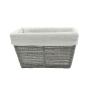 CANASTA ORGANIZADORA TEJIDA RECTANGULAR 17 X 27 CM PAPEL GRIS
