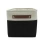 GAVETA ORGANIZADORA CON ASAS 38 X 26 X 24 CM POLIESTER NEGRO Y BEIGE