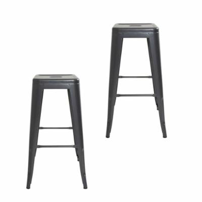 BANCO DESAYUNADOR FIJO METAL GRIS 76 CM MODERNO INDUSTRIAL