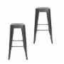 BANCO DESAYUNADOR FIJO METAL GRIS 76 CM MODERNO INDUSTRIAL
