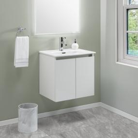 MUEBLE PARA BAÑO FLOTANTE ONE 20" BLANCO MDF CON LAVABO