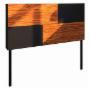 CABECERA INDIVIDUAL GRANADA DE MADERA DE INGENIERÍA Y METAL TZALAM NEGRO MODERNA PARA RECÁMARA