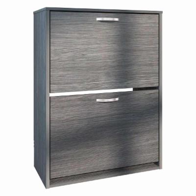 ZAPATERA BECON DISENO COMPACTO DE 2 PUERTAS ABATIBLES GRAN CAPACIDAD Y ESTILO MODERNO COLOR GRAFITO