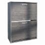 ZAPATERA BECON DISENO COMPACTO DE 2 PUERTAS ABATIBLES GRAN CAPACIDAD Y ESTILO MODERNO COLOR GRAFITO