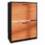 ZAPATERA BECON DISENO COMPACTO 2 PUERTAS ABATIBLES GRAN CAPACIDAD ESTILO BICOLOR TZALAM NEGRO