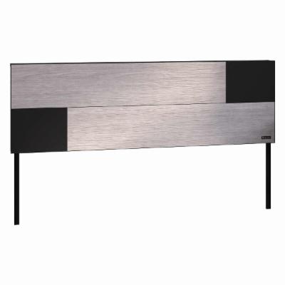 CABECERA QUEEN MARBELLA DE MADERA Y METAL GRIS Y NEGRO MODERNA PARA RECÁMARA