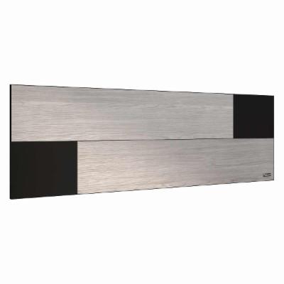 CABECERA QUEEN PALMA DE MADERA DE INGENIERÍA GRIS Y NEGRO FLOTANTE MODERNA PARA RECÁMARA