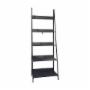 ESTANTE LIBRERO 5 NIVELES 180 X 63.2 X 40.4 CM MADERA Y METAL NEGRO RESISTENTE