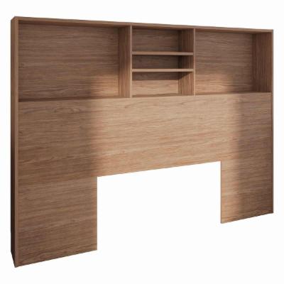 CABECERA QUEEN BARI DE MADERA DE INGENIERÍA NOGAL MODERNA CON REPISAS PARA RECÁMARA