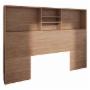 CABECERA QUEEN BARI DE MADERA DE INGENIERÍA NOGAL MODERNA CON REPISAS PARA RECÁMARA