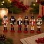 SET 6 COLGANTES NAVIDEÑOS CASCANUECES 12.5 CM MULTICOLOR BRILLANTES