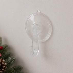 GANCHO NAVIDEÑO CON VENTOSA PARA CORONA TRANSPARENTE