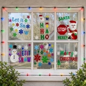 ADORNO NAVIDEÑO ADHESIVO EN GEL FIGURAS PVC MULTICOLOR 6 ESTILOS