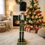 ADORNO PARA MESA NAVIDEÑO CASCANUECES 55 CM VERDE BRILLANTE