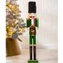 ADORNO PARA MESA NAVIDEÑO CASCANUECES 76 CM MADERA VERDE