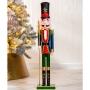 ADORNO PARA MESA NAVIDEÑO CASCANUECES 76 CM MADERA AZUL / VERDE