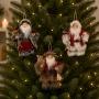 SET DE 3 FIGURAS DECORATIVAS SANTA CLAUS ROJO PLÁSTICO 17.5 CM