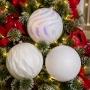 ESFERA NAVIDEÑA 1 PIEZA 20 CM BLANCO SEMIBRILLANTE DIFERENTES DISEÑOS