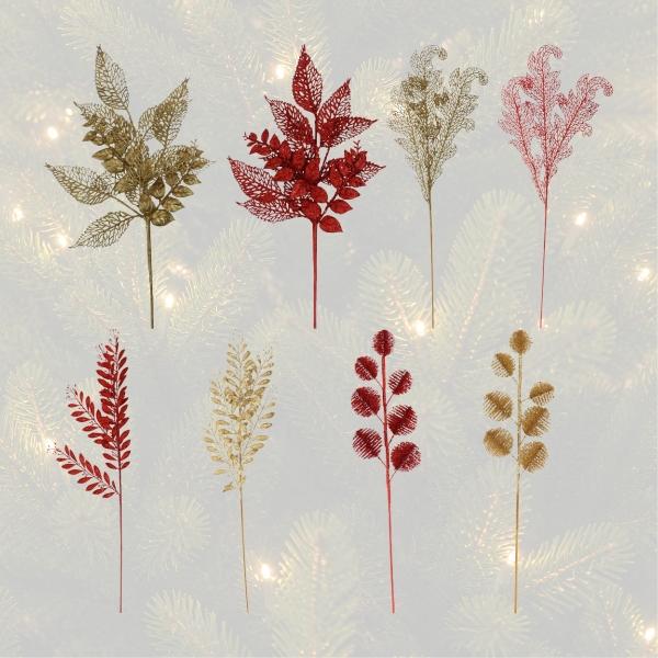 FOLLAJE NAVIDEÑO DECORATIVO 900 CM BRILLANTE ROJO / DORADO DISPONIBLE 8 ESTILOS DIFERENTES