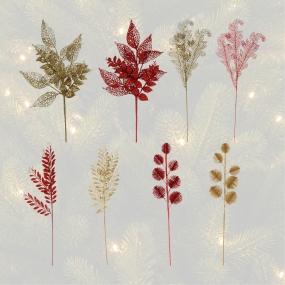 FOLLAJE NAVIDEÑO DECORATIVO 900 CM BRILLANTE ROJO / DORADO DISPONIBLE 8 ESTILOS DIFERENTES