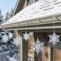 LUCES NAVIDEÑAS 16 COPOS DE NIEVE LED BLANCO 7 M 184 LUCES 8 FUNCIONES