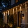 LUCES NAVIDEÑAS 8 ESTALACTITAS LED BLANCO FRÍO 2.6 M 48 LUCES