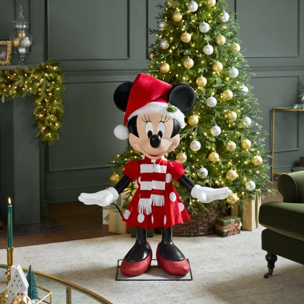 FIGURA NAVIDEÑA ANIMADA MINNIE MOUSE CON MOVIMIENTO Y SONIDO 117 CM