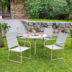 JUEGO DE JARDÍN COMEDOR ENCHANTED 5 PIEZAS GRIS