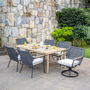 JUEGO DE JARDÍN COMEDOR PEMBROKE 7 PIEZAS BEIGE / NEGRO
