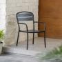 SILLA DE JARDÍN APILABLE METÁLICA NEGRA