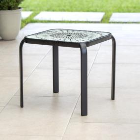 MESA DECORATIVA BLANCO Y NEGRO METAL