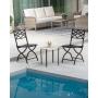 MESADECORATIVA REDONDA BEIGE DE METAL