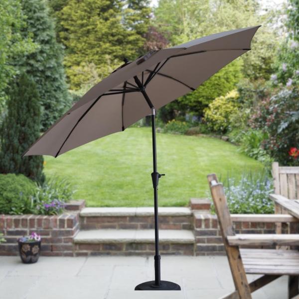 SOMBRILLA JARDÍN 274.3 CM ALUMINIO BEIGE