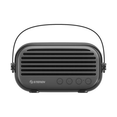 BOCINA BLUETOOTH RETRO CON RADIO FM, AUX Y REPRODUCTOR USB/MICROSD NEGRO