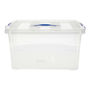 CAJA ORGANIZADORA TRANSPARENTE 18 L PLÁSTICO TAPA CON BROCHE