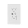 CONTACTO DÚPLEX DECORATIVO USB-A Y USB-C DE POLICARBONATO COLOR BLANCO