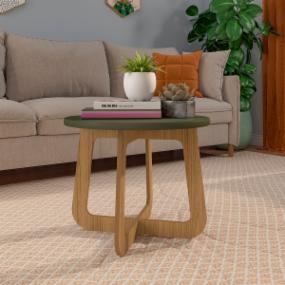MESA CENTRO DECORATIVA JASMIN MDF 59 X 59 X 46.5 CM VERDE ROBLE