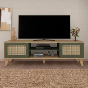 MUEBLE PARA TV PARA 75 PULGADAS MDF ROBLE VERDE 40 X 180 X 55 CM