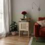 MESA LATERAL AUXILIAR CHARLOTTE MDF 72.5 X 43 X 36 CM OFF WHITE PINO