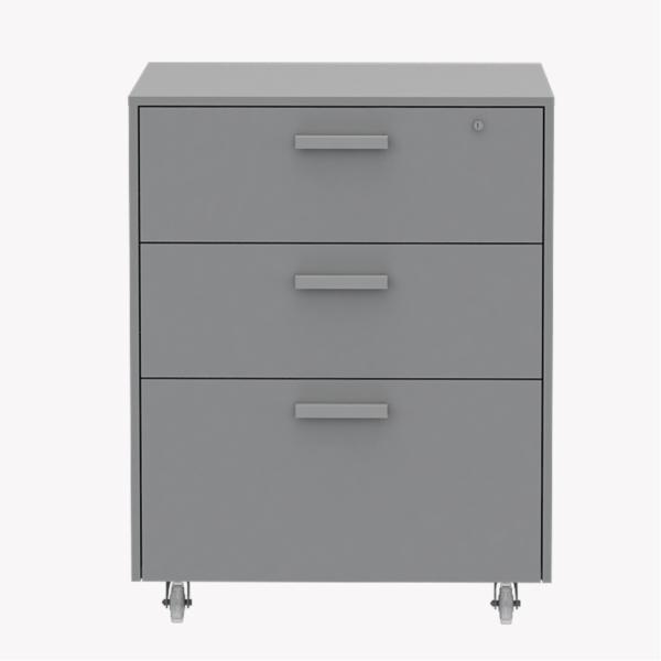 ARCHIVERO CON RUEDAS 3 CAJONES GRIS