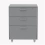 ARCHIVERO CON RUEDAS 3 CAJONES GRIS