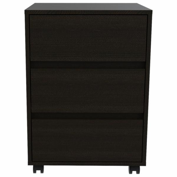 ARCHIVERO MDF MÓVIL DE 3 CAJONES PARA OFICINA CON RODAJINES