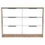CÓMODA DE MDF MIEL Y BLANCO 4 CAJONES PARA RECÁMARA MODERNA MULTIUSOS