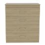 CÓMODA MDF ROVERE BLANCO 4 CAJONES MODERNA PARA RECÁMARA ORGANIZADORA