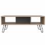 MESA CENTRO DECORATIVA VESSEL MDP Y ACERO 101.1 X 45 X 40 CM MIEL CENIZA